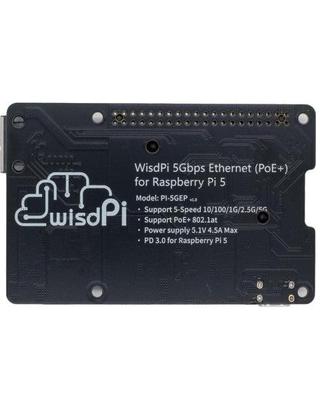 Placa de Expansión PoE+ 5GbE WISDPI para Raspberry Pi 5
