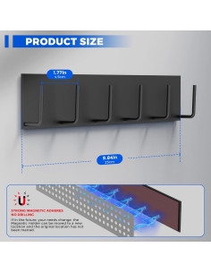 Soporte Magnético para Llaves Laowu 2 Piezas 6 Ganchos 2