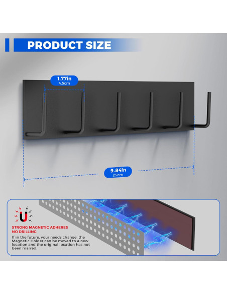 Soporte Magnético para Llaves Laowu 2 Piezas 6 Ganchos