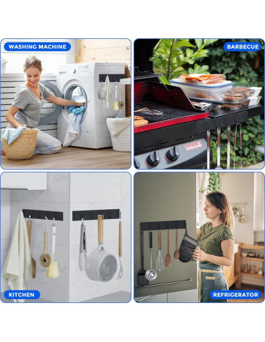 Soporte Magnético para Llaves Laowu 2 Piezas 6 Ganchos