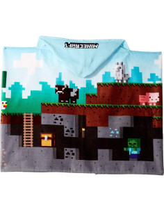 Toalla con Capucha Jay Franco Minecraft 129.5x58.4cm Algodón Azul 2