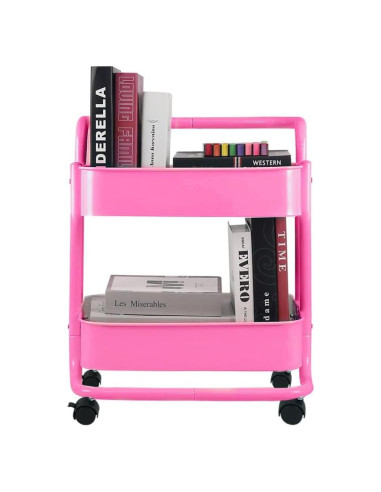 Carro de Almacenamiento Rodante Melody House 2 Niveles Rosa