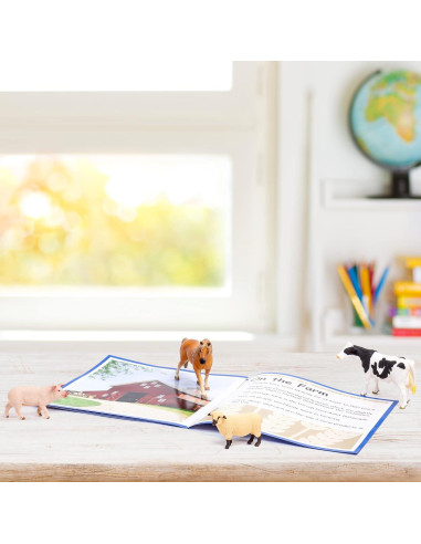 Figuras de Animales de Granja Etapas - 4 Piezas + Libro