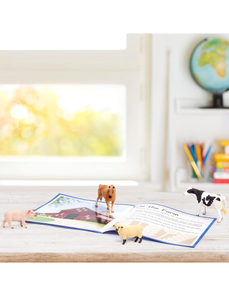 Figuras de Animales de Granja Etapas - 4 Piezas + Libro