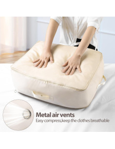 Bolsas de Compresión JXWENBYX 2 Paquetes L Beige 54x42x30cm 2