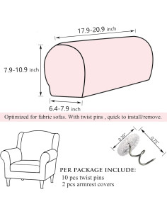 Cubiertas de Silla de Sofá PBIEHSR Juego de 2 Negras 2
