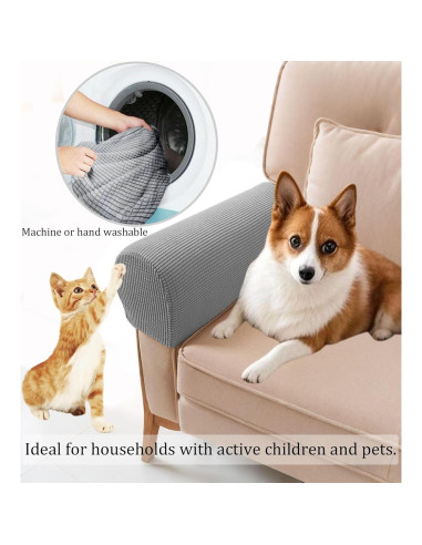 Cubiertas de Silla de Sofá PBIEHSR Juego de 2 Negras