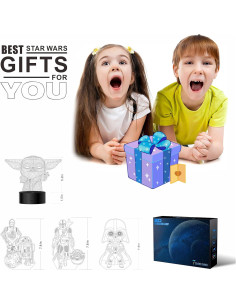 Luz Nocturna 3D Star Wars MOSSOM - 4 Patrones LED con Control Remoto 2