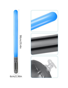 Sable de Luz Inflable 79 cm EVERMARKET - 2 Piezas Azul 2
