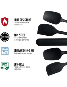 Conjunto de 5 Espátulas de Silicona OVENTE, Resistente al Calor 2