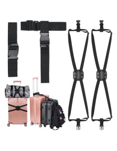 Juego de 4 correas de equipaje Saintrygo negras medianas