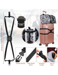 Juego de 4 correas de equipaje Saintrygo negras medianas 2