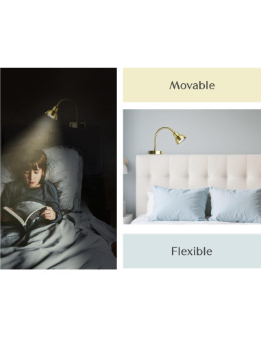 Lámpara de Lectura LED Regulable SUNLITBRANDS Dorada