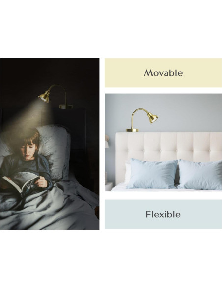 Lámpara de Lectura LED Regulable SUNLITBRANDS Dorada