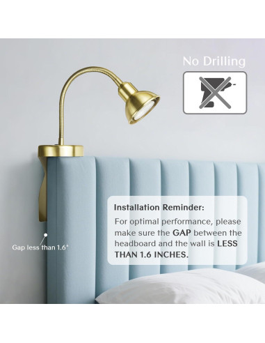 Lámpara de Lectura LED Regulable SUNLITBRANDS Dorada