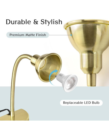 Lámpara de Lectura LED Regulable SUNLITBRANDS Dorada