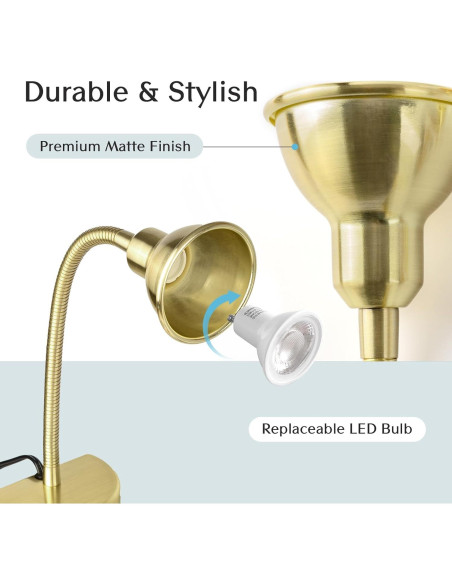 Lámpara de Lectura LED Regulable SUNLITBRANDS Dorada