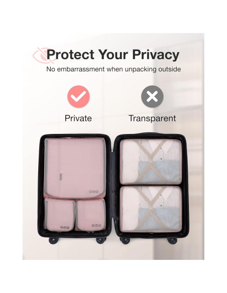 Cubos de Empaque BAGSMART Set de 6 para Viaje Livianos