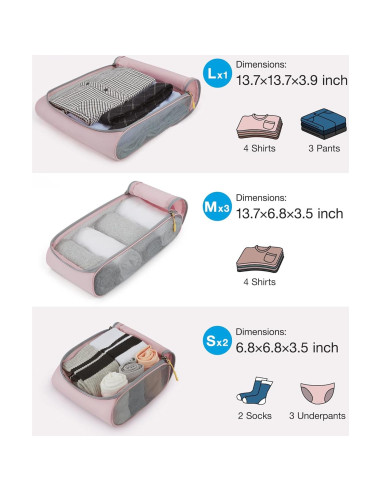 Cubos de Empaque BAGSMART Set de 6 para Viaje Livianos