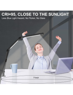 Lámpara de Escritorio LED Micomlan con Abrazadera y Luz Doble 2