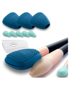 Soporte de Brochas de Maquillaje Vidsel 3 Grandes + 5 Pequeñas Azul