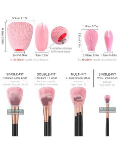 Soporte de Brochas de Maquillaje Vidsel 3 Grandes + 5 Pequeñas Azul 2