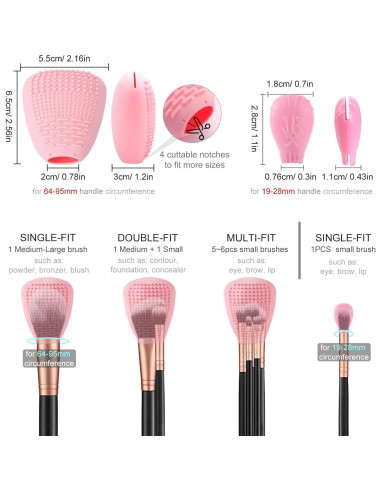 Soporte de Brochas de Maquillaje Vidsel 3 Grandes + 5 Pequeñas Azul