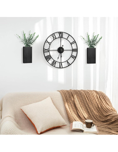 Maceta de Pared de Madera Dahey con Eucalipto Artificial 2 Piezas