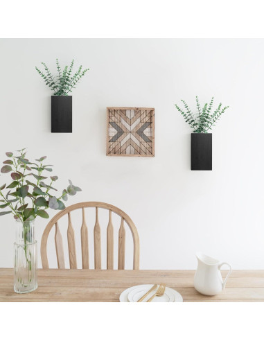Maceta de Pared de Madera Dahey con Eucalipto Artificial 2 Piezas