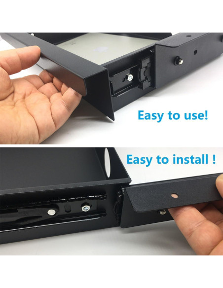 Cajón deslizante Mofangtech para escritorio, Metal Negro, 24.89x24.89x6.35 cm Cajón deslizante Mofangtech para escritorio, Metal Negro, 24.89x24.89x6.35 cm