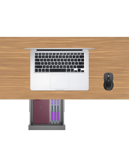 Cajón deslizante Mofangtech para escritorio, Metal Negro, 24.89x24.89x6.35 cm Cajón deslizante Mofangtech para escritorio, Metal Negro, 24.89x24.89x6.35 cm