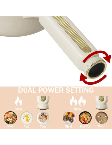 Olla Eléctrica TOPWIT 2L con Vaporera Beige Multifuncional