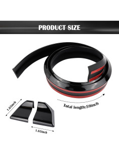 Spoilers de 1.5m Carleef Alerón Trasero Negro Autoadhesivo 2