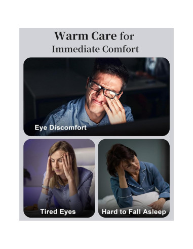 Máscara de Ojos Calentada FACEMOON - Seda, Recargable, Negra