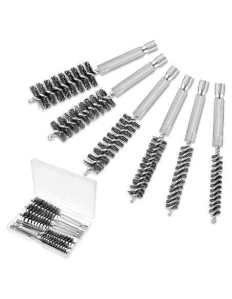 6 Cepillos de Agujero Patelai Acero Inoxidable 8-19 mm