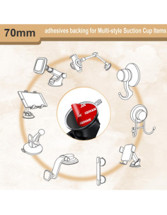 5 Almohadillas Adhesivas Doble Cara 70mm Promkig para Ventosa 2