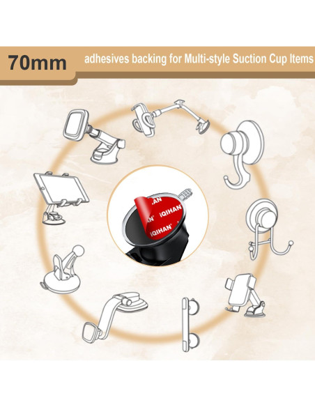 5 Almohadillas Adhesivas Doble Cara 70mm Promkig para Ventosa