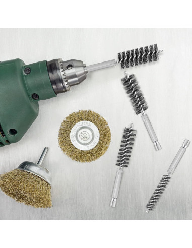 6 Cepillos de Agujero Patelai Acero Inoxidable 8-19 mm