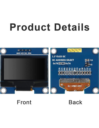 Módulo de Pantalla OLED 1.3" Coliao 128x64 IIC SSH1106 Azul