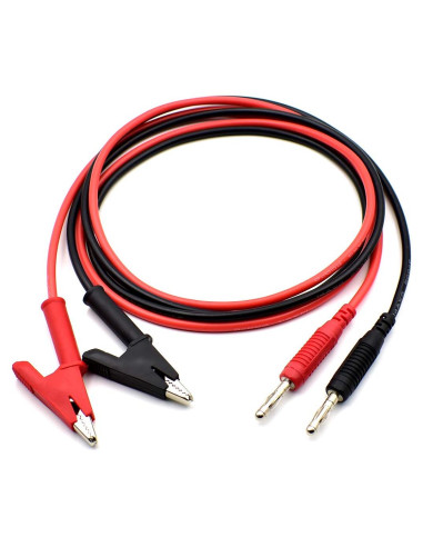 Set de Cables de Prueba 2 Pcs 1 Metro Clip Cocodrilo 14AWG
