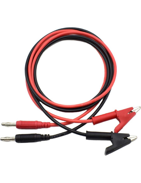 Set de Cables de Prueba 2 Pcs 1 Metro Clip Cocodrilo 14AWG