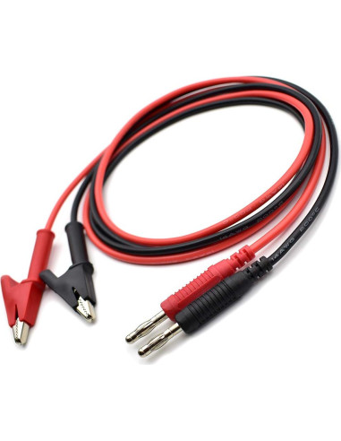 Set de Cables de Prueba 2 Pcs 1 Metro Clip Cocodrilo 14AWG