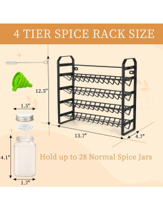 Organizador de Especias Oroonoko con 28 Frascos de Vidrio 2