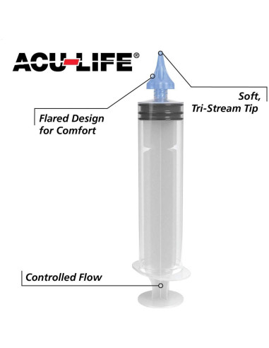Limpiador de Oídos Acu-Life con Jeringa y 10 Paquetes de Solución