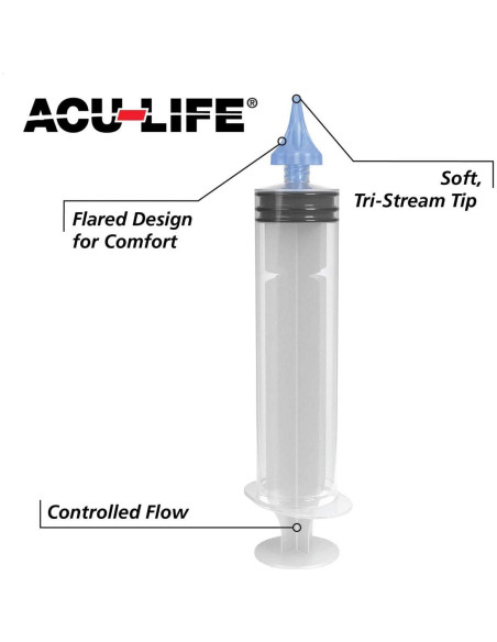 Limpiador de Oídos Acu-Life con Jeringa y 10 Paquetes de Solución