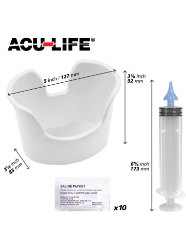 Limpiador de Oídos Acu-Life con Jeringa y 10 Paquetes de Solución
