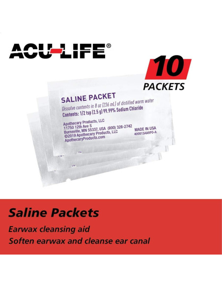 Limpiador de Oídos Acu-Life con Jeringa y 10 Paquetes de Solución