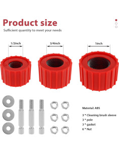 Juego de 3 Limpiadores de Tubos de Cobre BBENIN - 1.27 cm, 1.91 cm, 2.54 cm 2