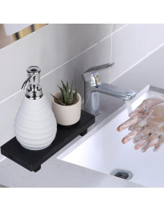 Bandeja de Madera Pedestal Decorativa Zoocatia 22x9cm Negra 2