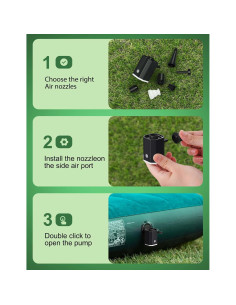 Bomba de Aire Portátil HLOVEB 1600mAh Recargable para Inflables 2